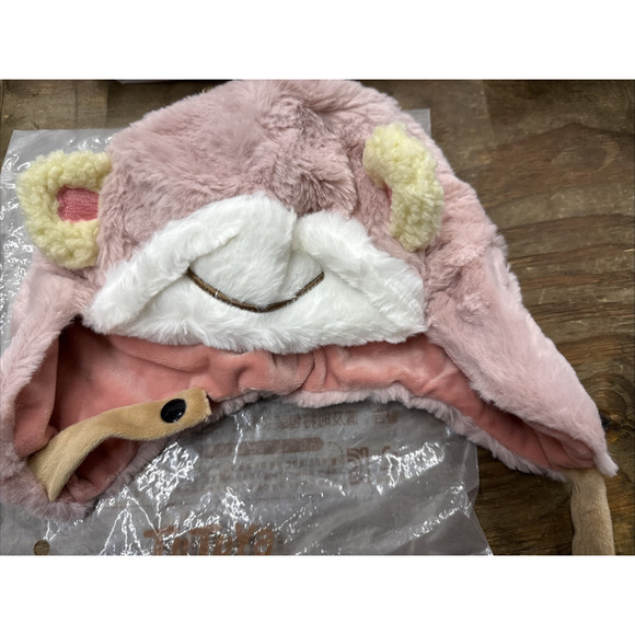 Baby Toddler Soft Pink Monkey Banana Winter Hat 52 CM - Picture 1 of 5